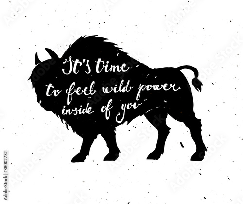 Vector poster with a bison.