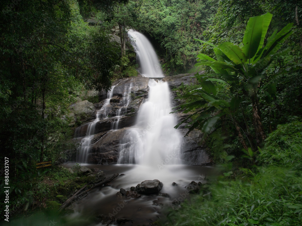 Fototapeta premium Long Exposure waterfall in Forest Chaimai,Thailand