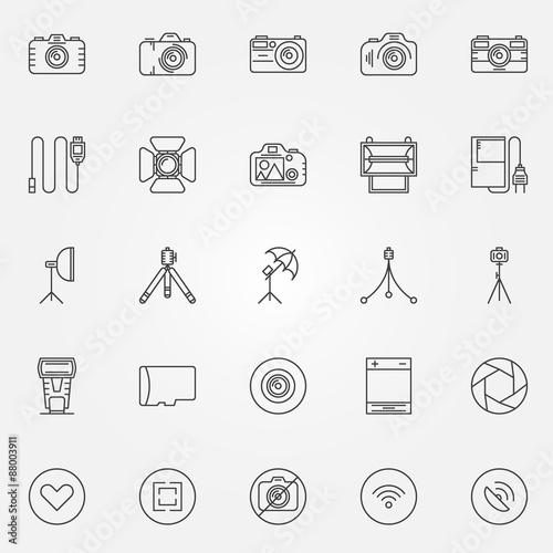 Photography icons set