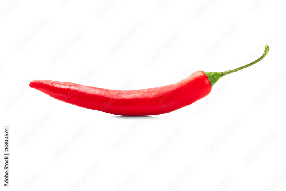 Spicy red pepper over white isolated background
