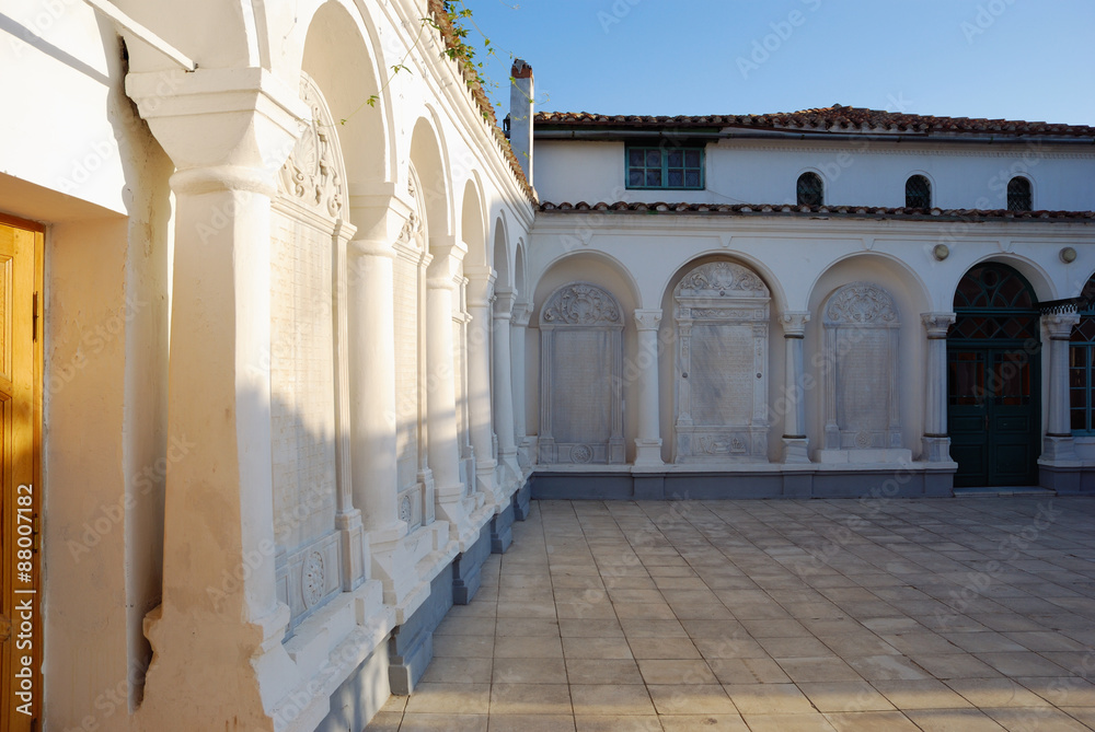 Courtyard of expectations prayers in the Karaite kenassas. Yevpa