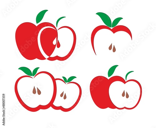 Logos of apples.