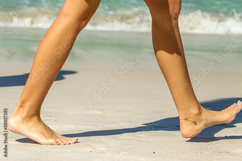 Women beach walk