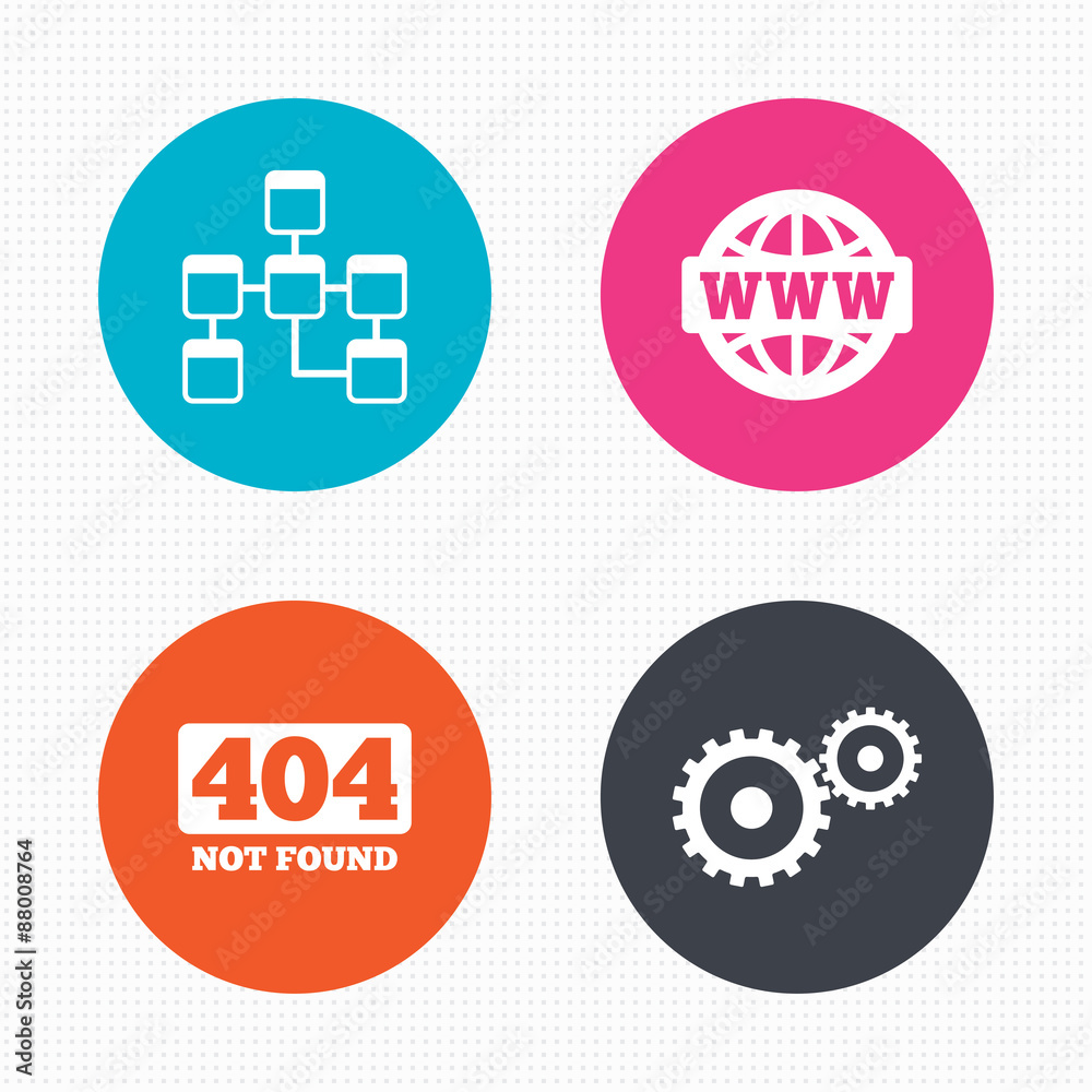 Website database icon. Internet globe and repair