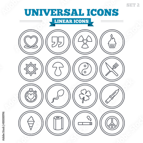 Universal linear icons set. Thin outline signs. Vector