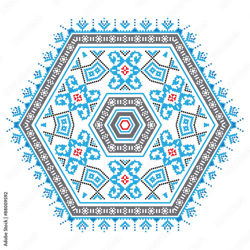 Ethnic ornament mandala pattern in different colors