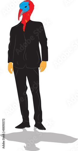 Turkey man in a black suit with shadow