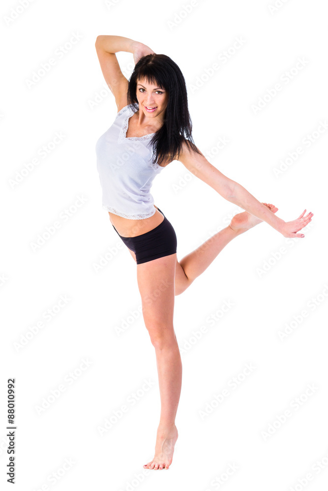 Obraz premium Young fitness woman doing exercise