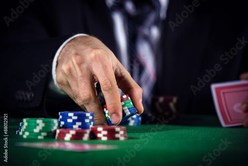 Man betting on the casino