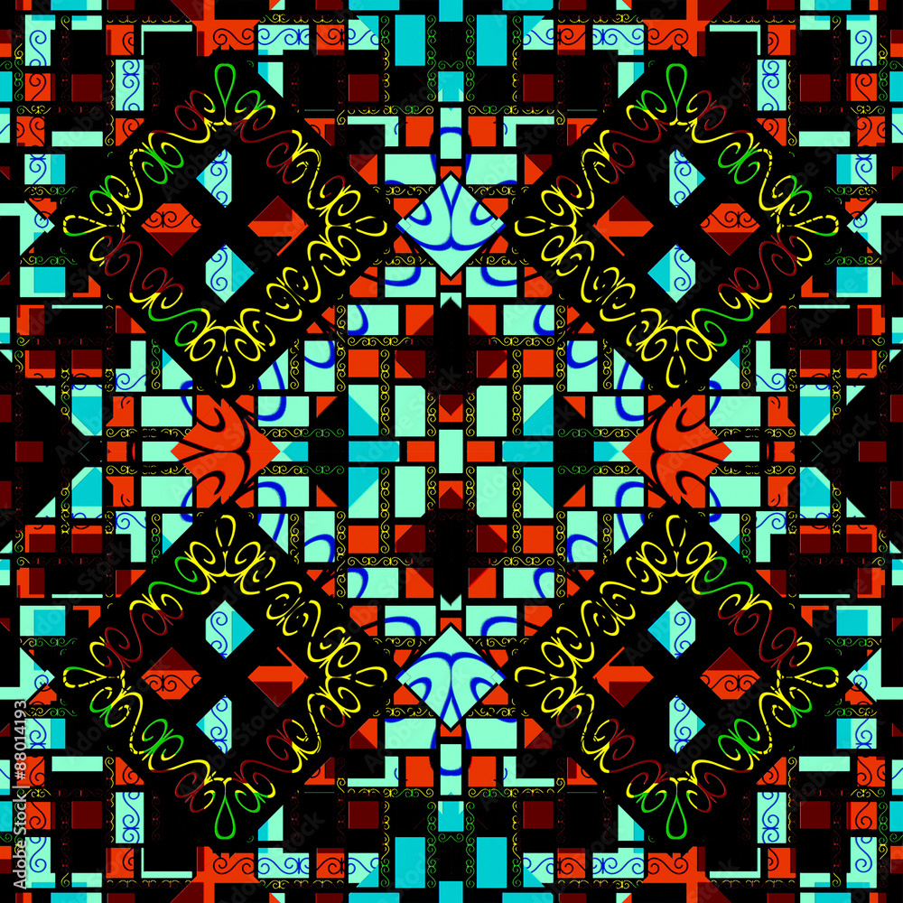 Colorful Geometric Collage Seamless Pattern Colorful Geometric Collage Seamless Pattern