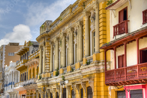 Colonial facades at Cartagena, Colombia
