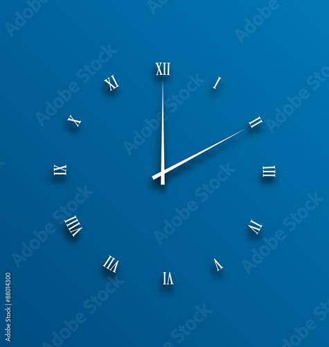 Clock dial, numeral with shadows