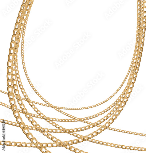 Set jewelry gold chains different size