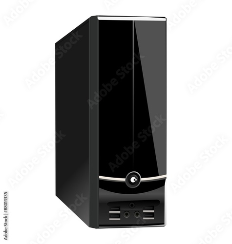 Realistic illustration of computer case