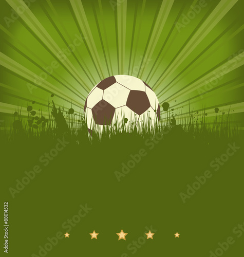 Vintage football card with ball in grass