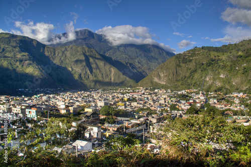 View over the town of Banos in Ecuador 