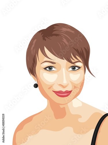 photo realistic portrait of smiling girl