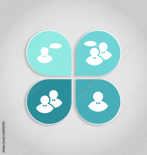 Modern design banners with info graphic icons, social theme