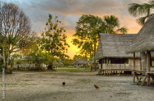 Obraz na płótnie Authentic village in the Amazon rain forest near Iquitos, Peru
w salonie