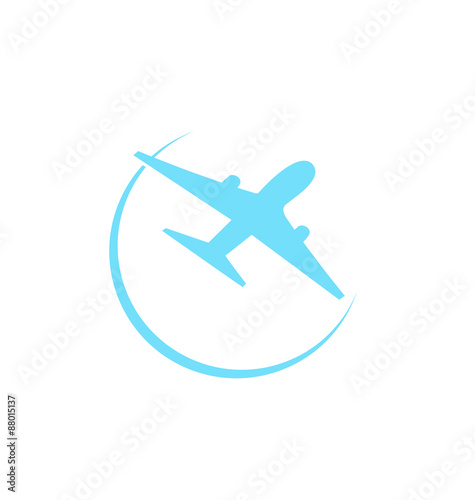 Airplane symbol isolated on white background
