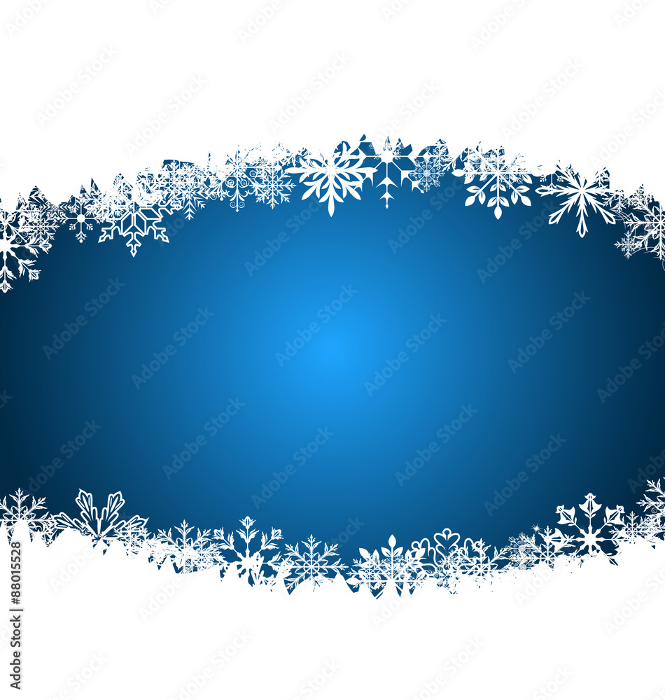 Fototapeta premium New Year background made in snowflakes, copy space for your text