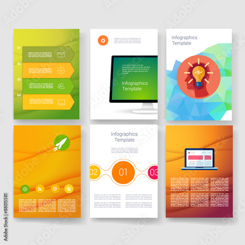 Templates. Design Set of Web, Mail, Brochures. Mobile