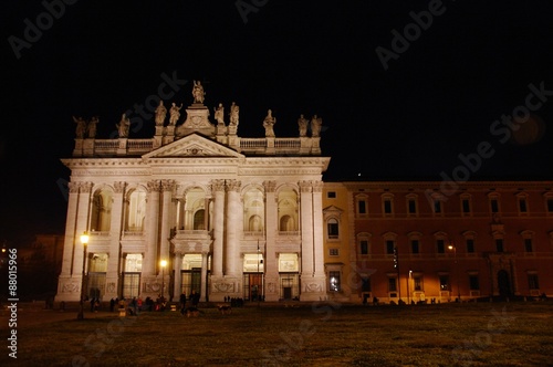 Basilica of St. John Lateran at night, Rome, Italy #88015966