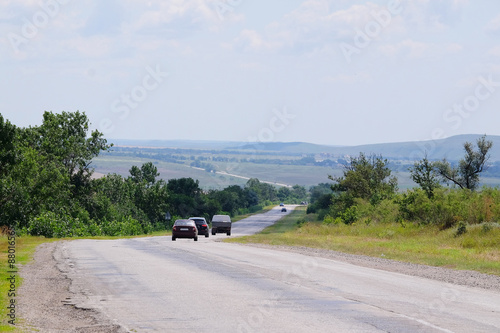 Landscape with the image of a country road