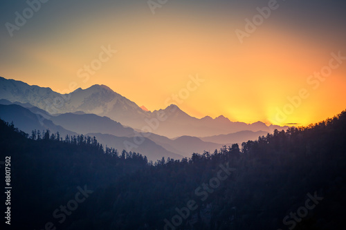 Himalayan mountains at sunrise © matiplanas