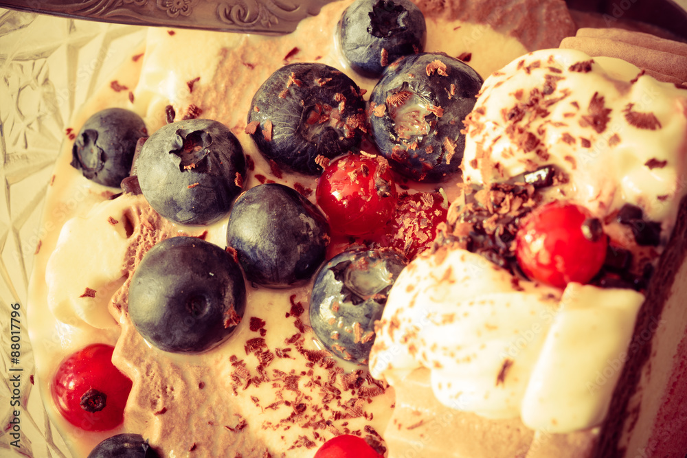 ice cream and berry fruit ice cream and berry fruit