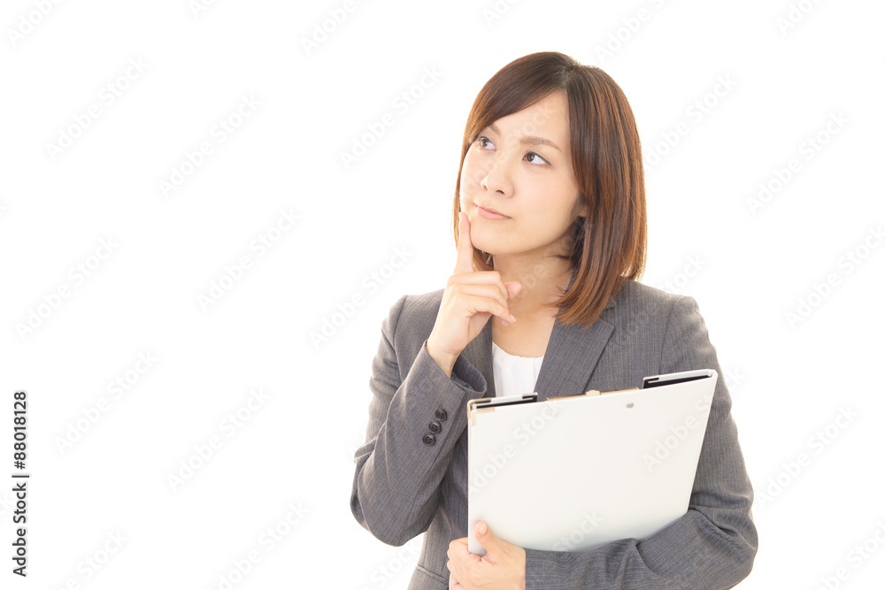 考え事をするビジネスウーマン 考え事をするビジネスウーマン