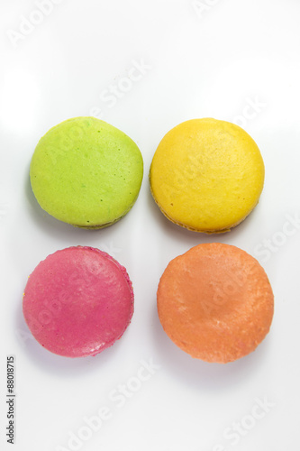 Colorful macaroon isolated on white background