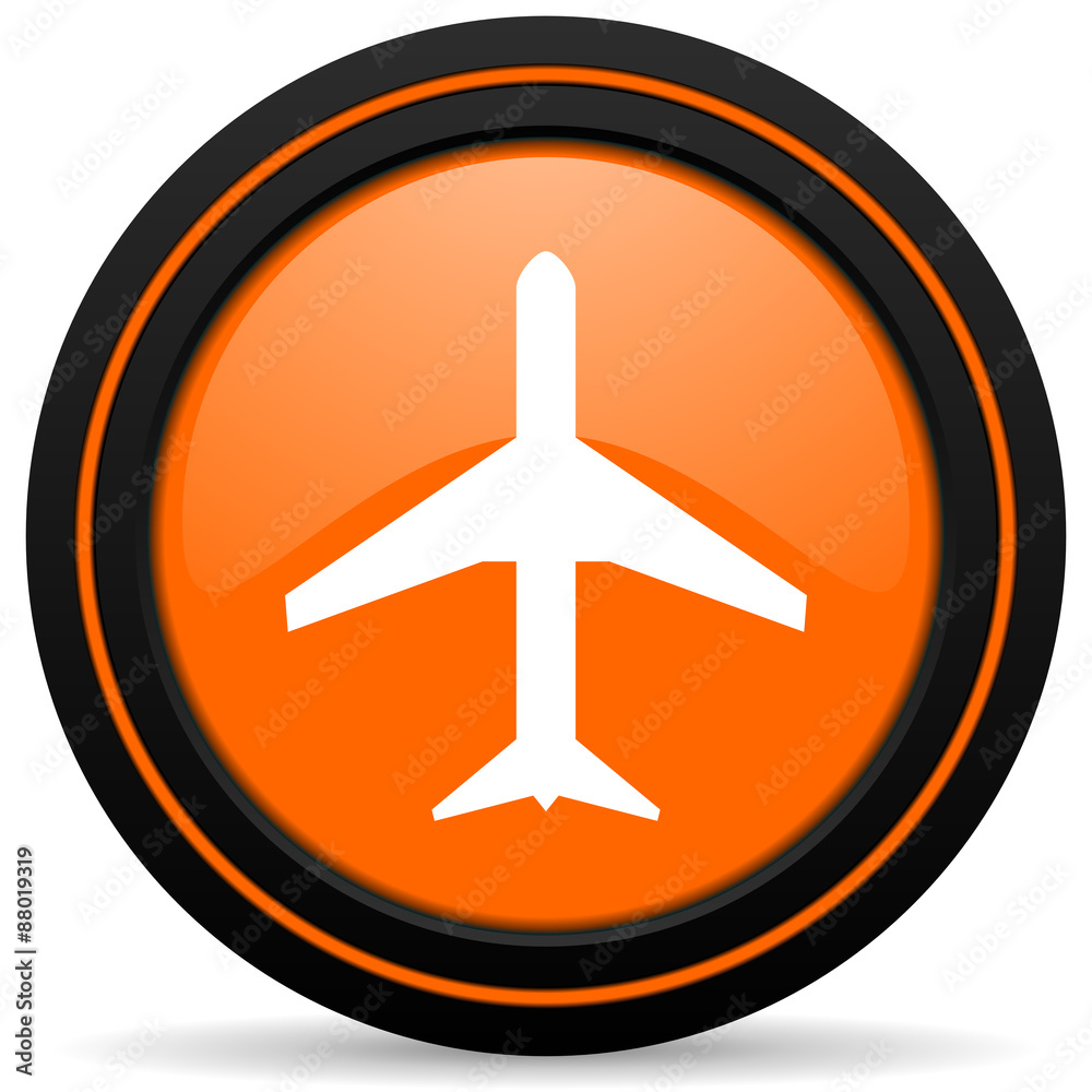 plane orange icon airport sign plane orange icon airport sign