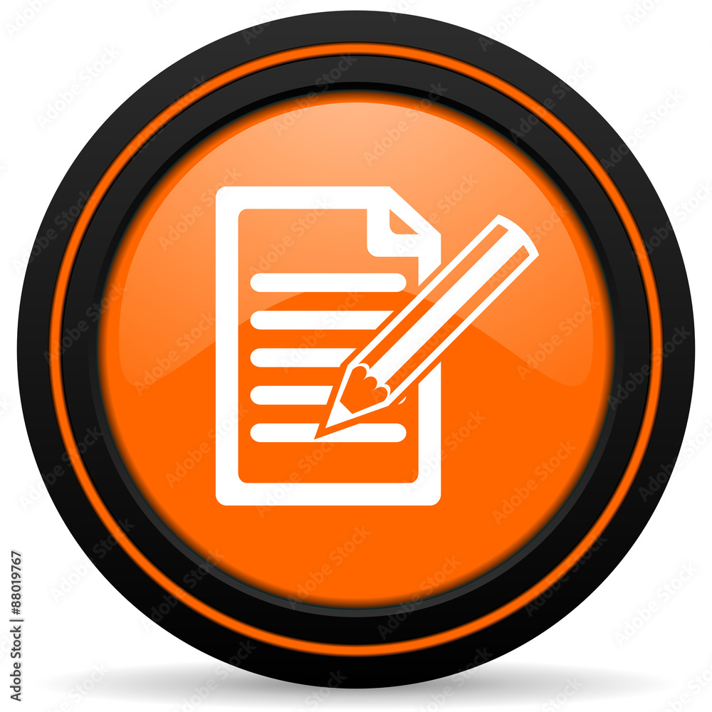 subscribe orange icon write sign subscribe orange icon write sign