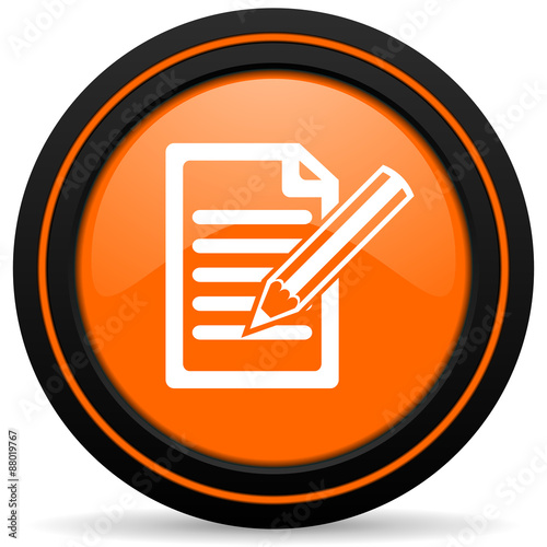 subscribe orange icon write sign