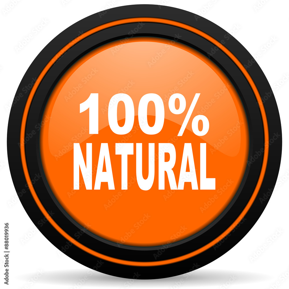 natural orange icon 100 percent natural sign natural orange icon 100 percent natural sign