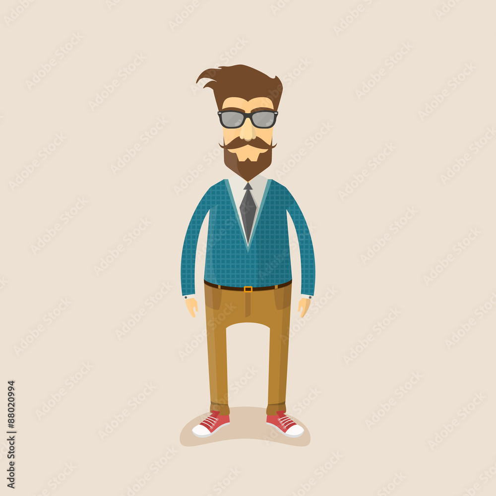 Hipster character design.Vector illustration Hipster character design.Vector illustration