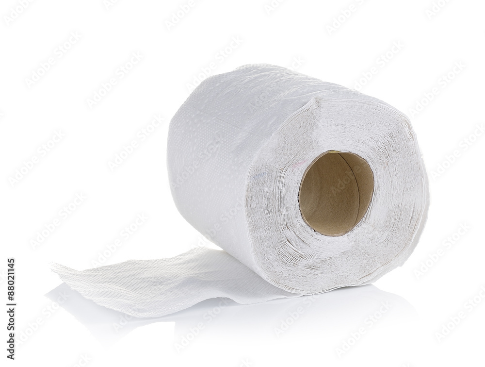 Fototapeta premium toilet paper on white background