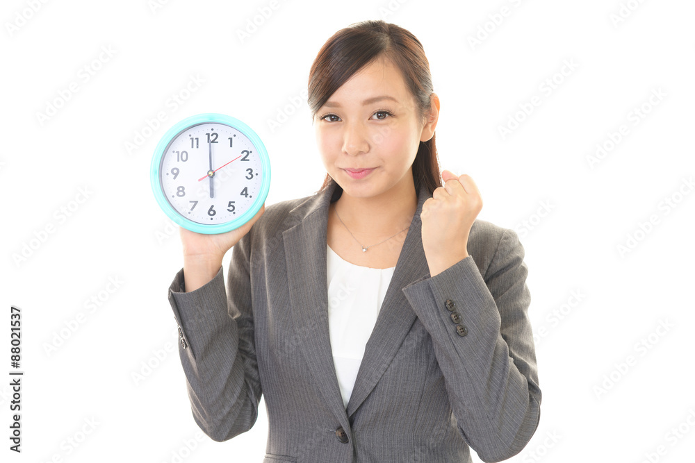 ガッツポーズのビジネスウーマン