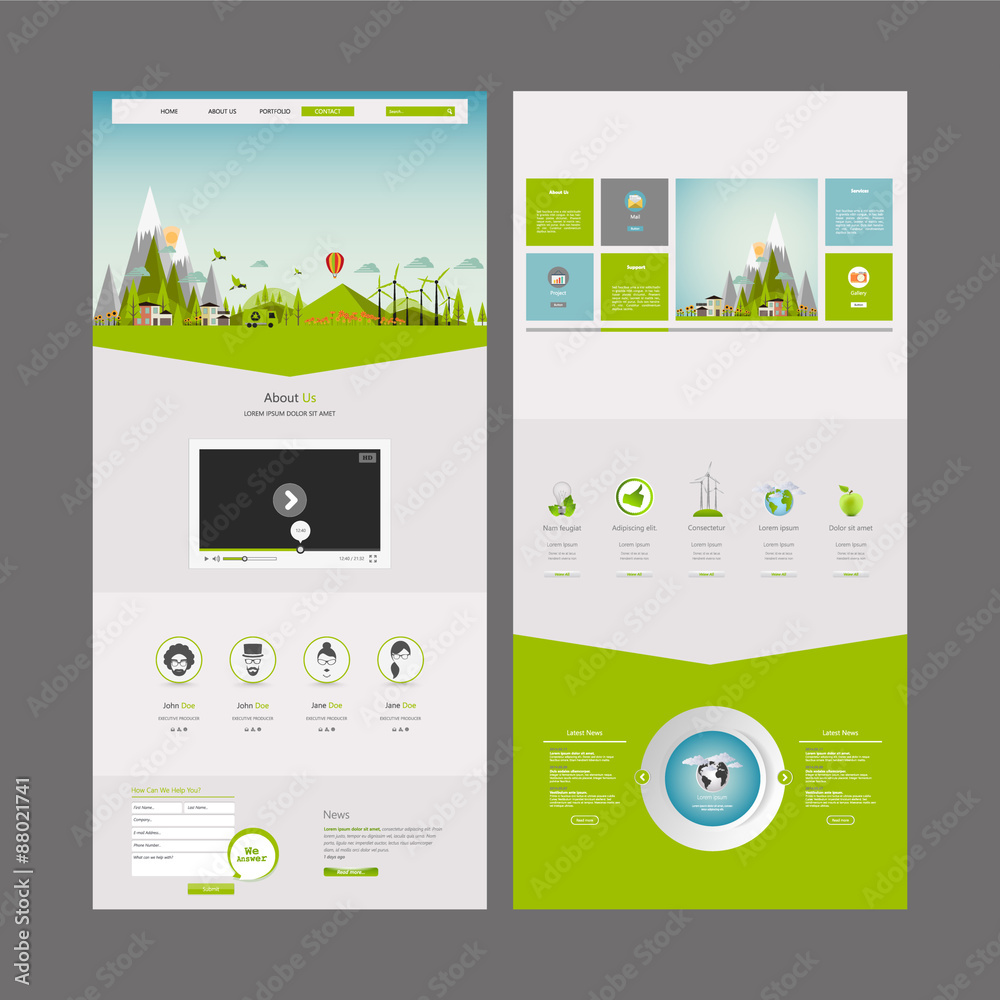 Eco One Page Website Design Template