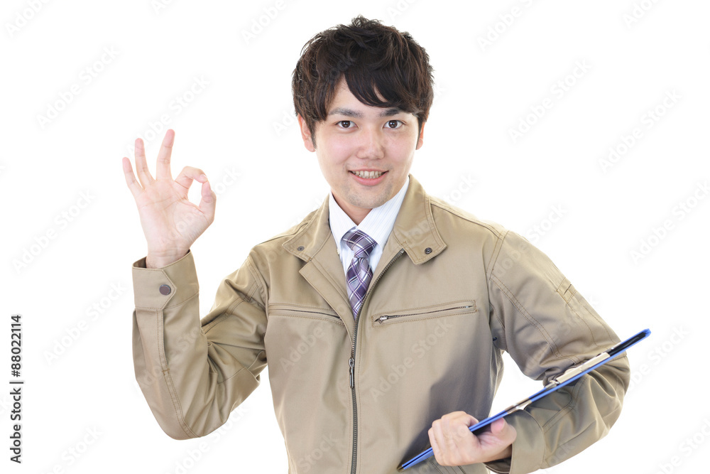 笑顔の作業員 笑顔の作業員