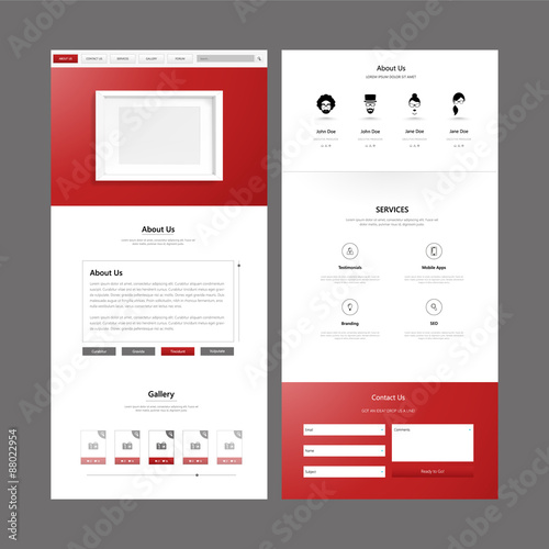 One Page Website Template and Header Designs