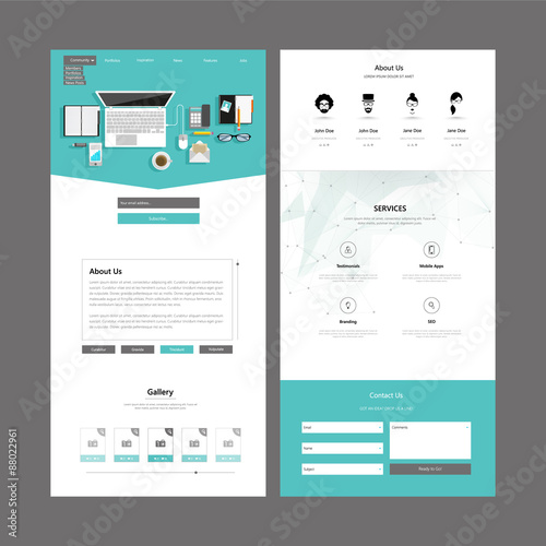 One Page Website Template and Header Designs