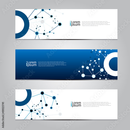 Vector design Banner network technology medical background.