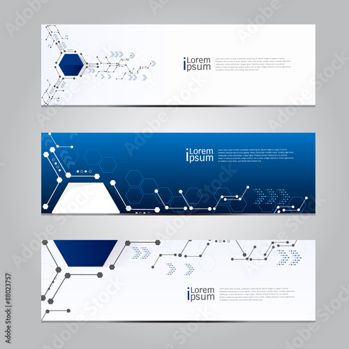 Vector design Banner network technology medical background.