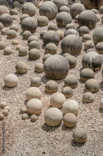 spherical shape of rocks on the ground