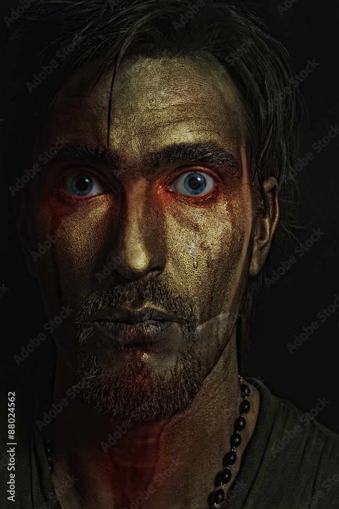 Naklejka premium young man with creative makeup