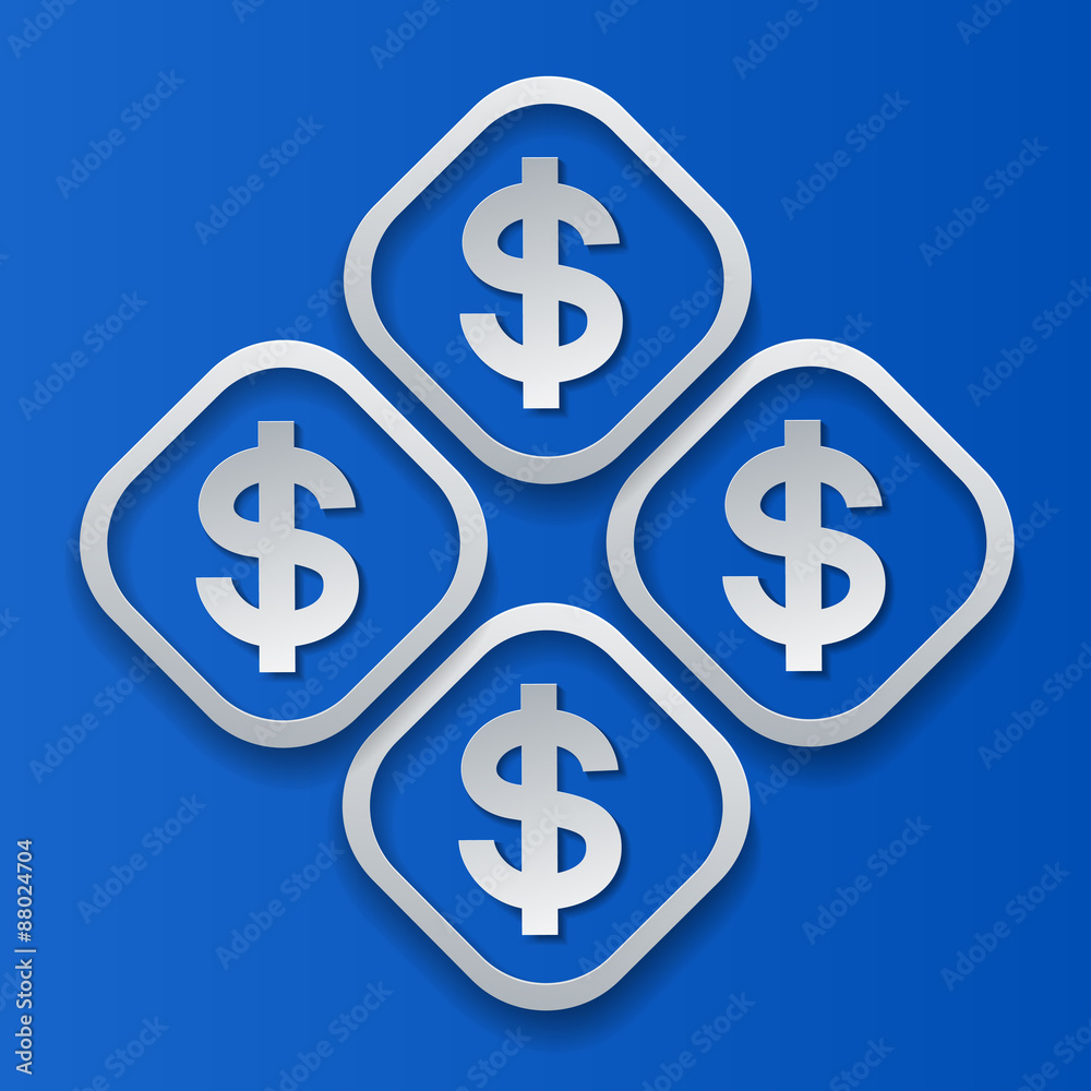Dollar Signs on Blue Background Dollar Signs on Blue Background