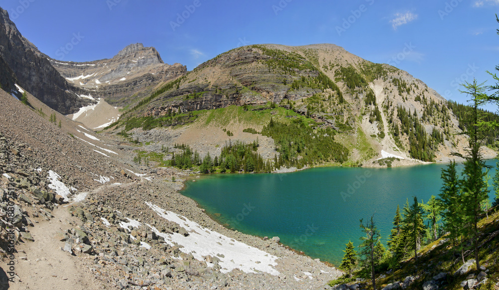 Lake Agnes - Beautiful mountain lake in the Canadian Rocky Mountains