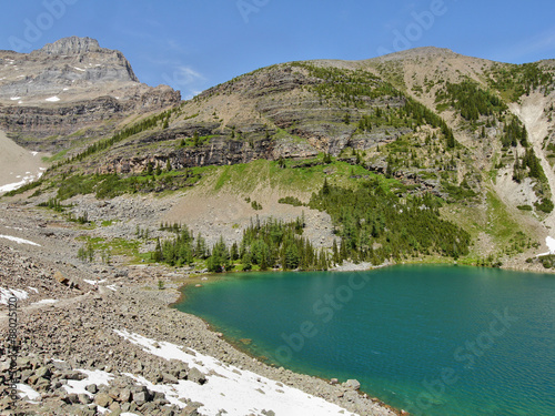 Fototapeta Naklejka Na Ścianę i Meble -  Lake Agnes - Beautiful mountain lake in the Canadian Rocky Mountains